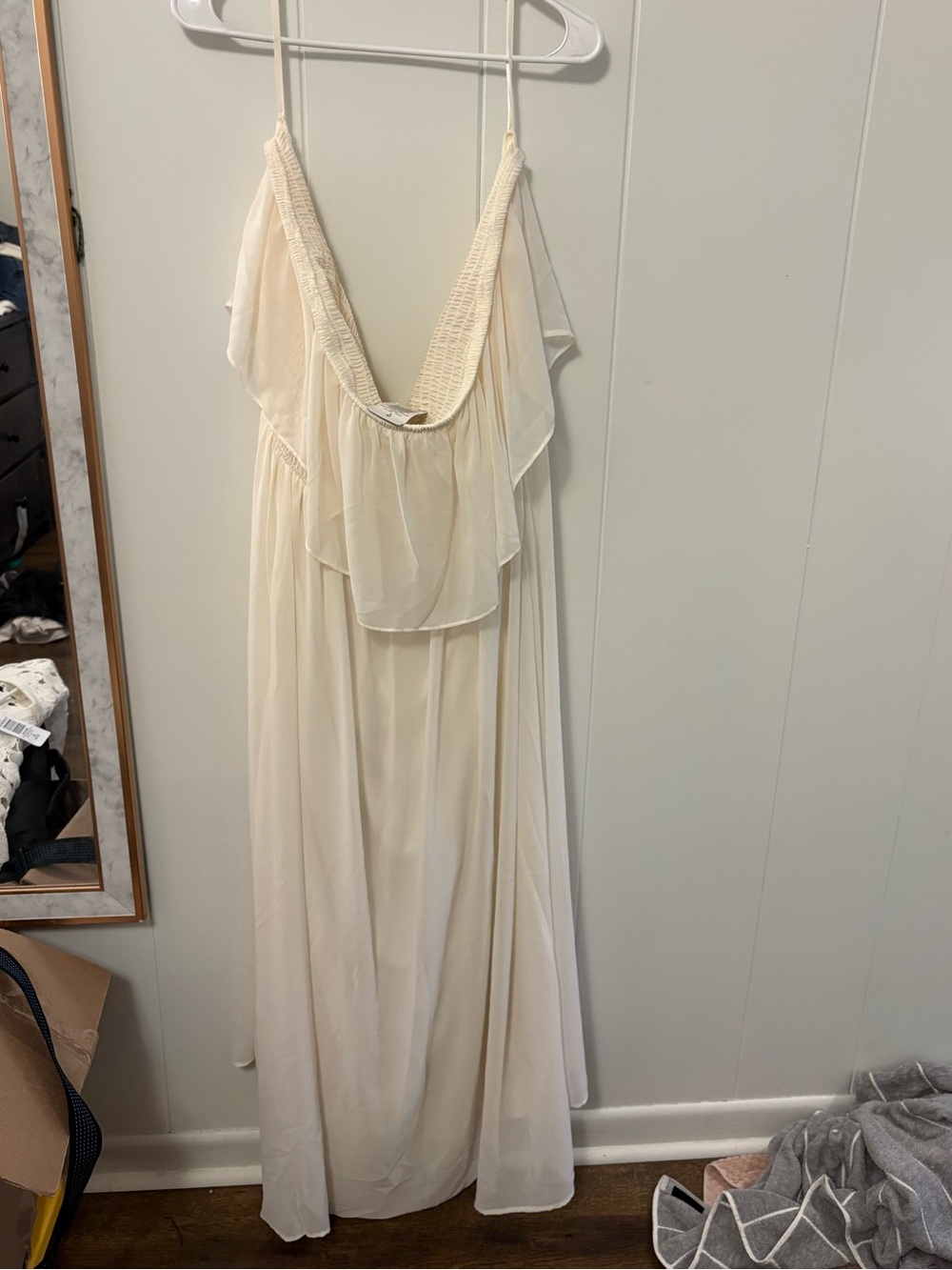 torrid Pristine Maxi Chiffon Strapless Ruffle Dress